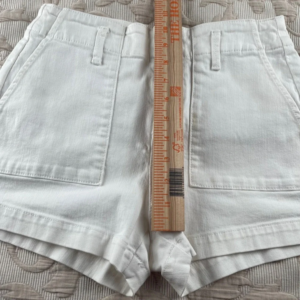 Loft White Denim Utility Shorts Womens 24‎ Petite 00 High Rise Patch Pocket